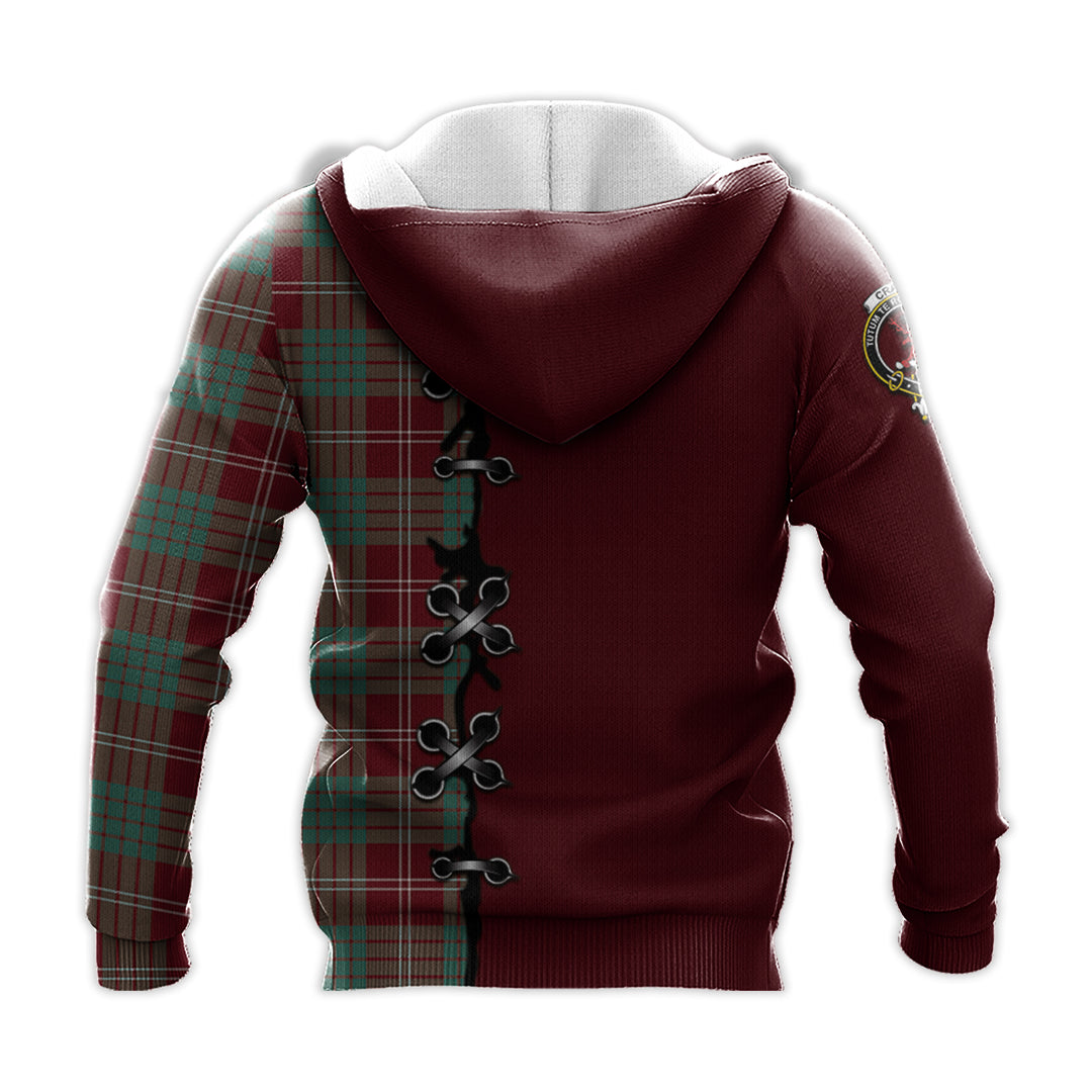 Printivon Crawford Modern Tartan Hoodie Lion Rampant And Celtic Thistle Style