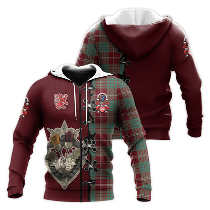 Printivon Crawford Modern Of Newzealand Tartan Hoodie Lion Rampant And Celtic Thistle Style