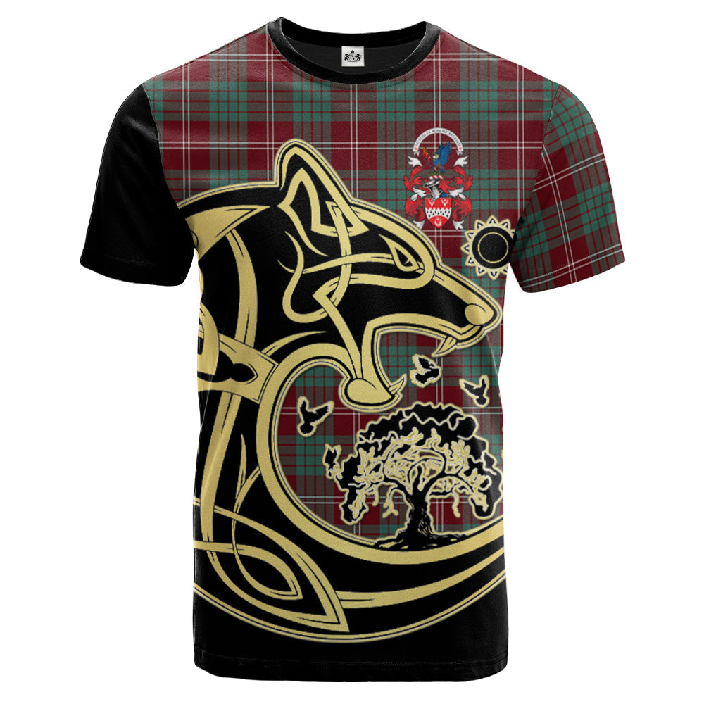 Printivon Crawford Modern of NewZealand Crest Celtic Wolf Tartan T Shirt Custom Your Text