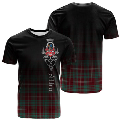 Printivon Crawford Modern of NewZealand Tartan Crest Alba Celtic T Shirt