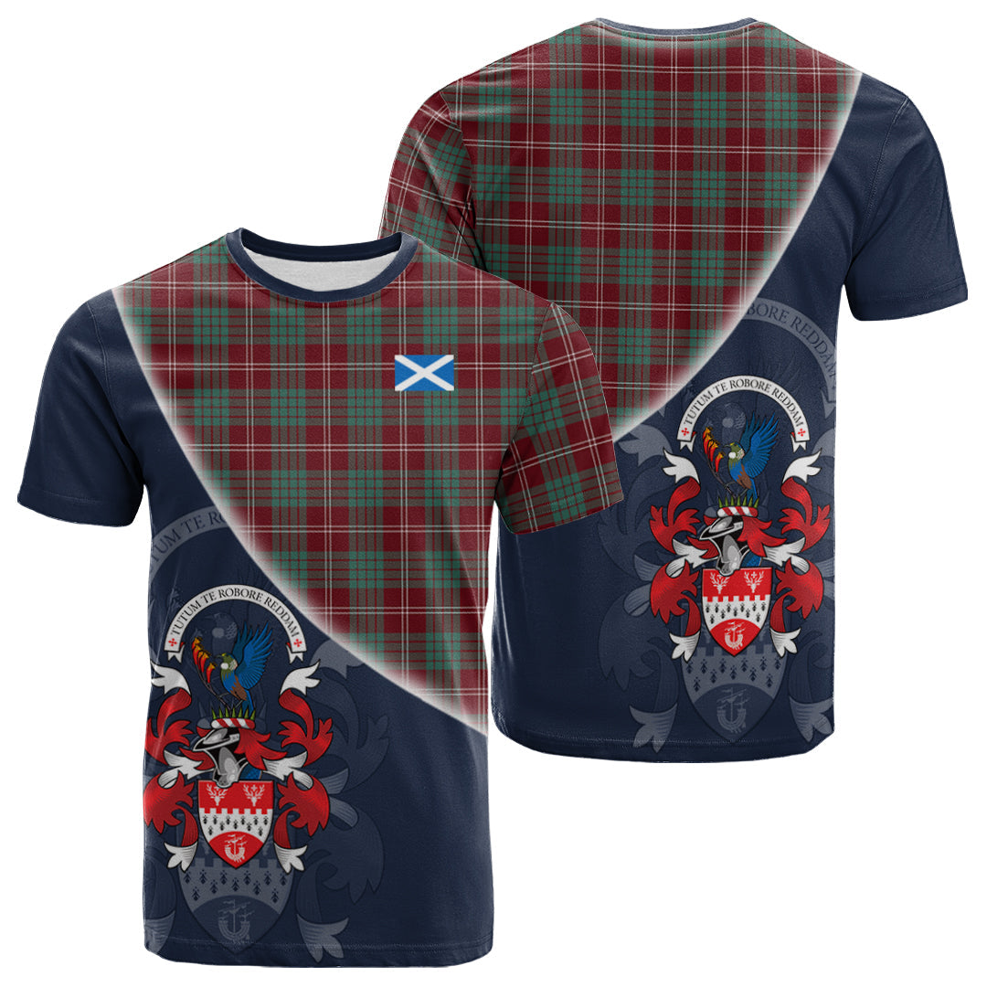 Printivon Crawford Modern of NewZealand Tartan Scottish Crest T Shirt