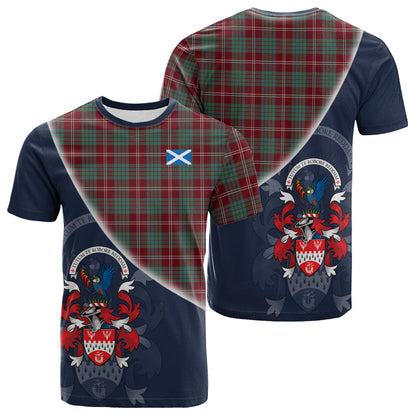 Printivon Crawford Modern of NewZealand Tartan Scottish Crest T Shirt