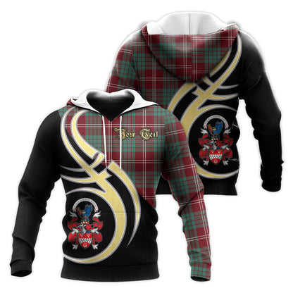 Printivon Crawford Modern Of Newzealand Clan Believe In Me Crest Tartan Knitted Hoodie Custom Your Text