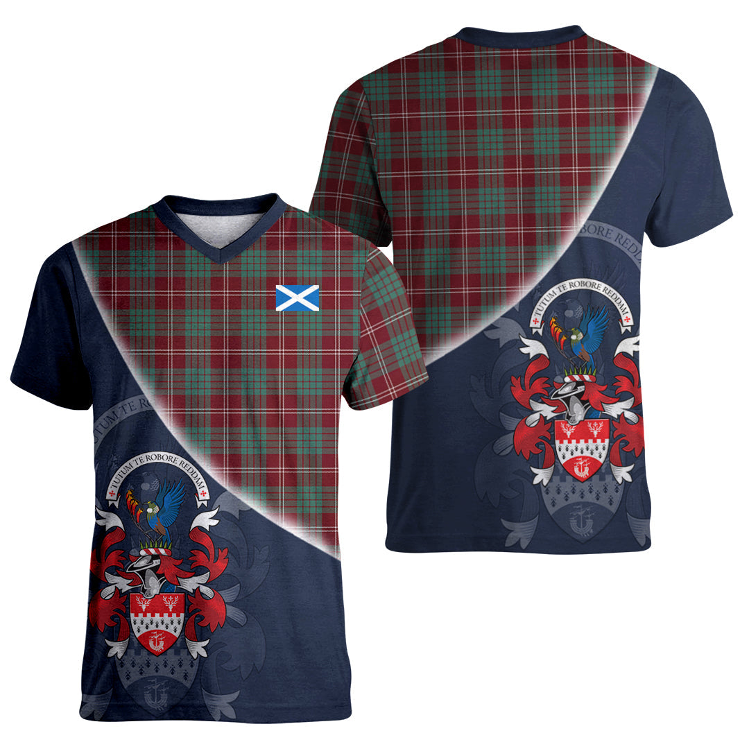 Printivon Crawford Modern of NewZealand Tartan Scottish Crest T Shirt