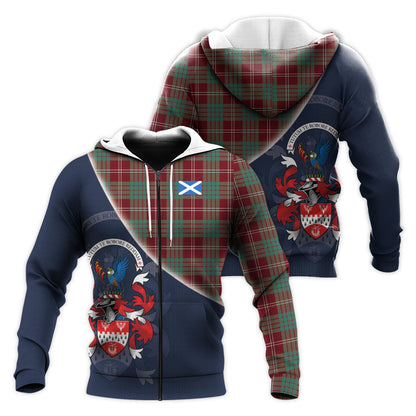 Printivon Crawford Modern Of Newzealand Tartan Scottish Crest Hoodie
