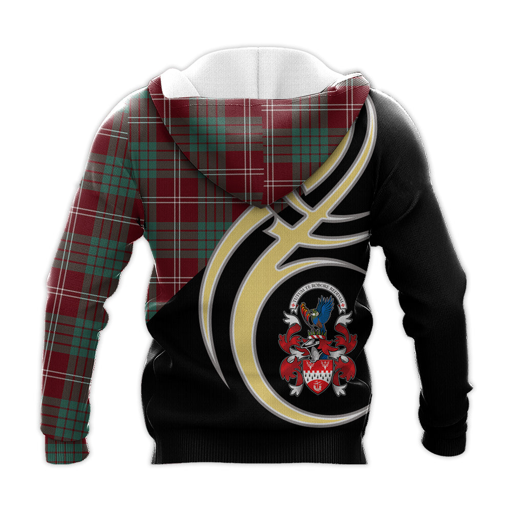 Printivon Crawford Modern Of Newzealand Clan Believe In Me Crest Tartan Knitted Hoodie Custom Your Text