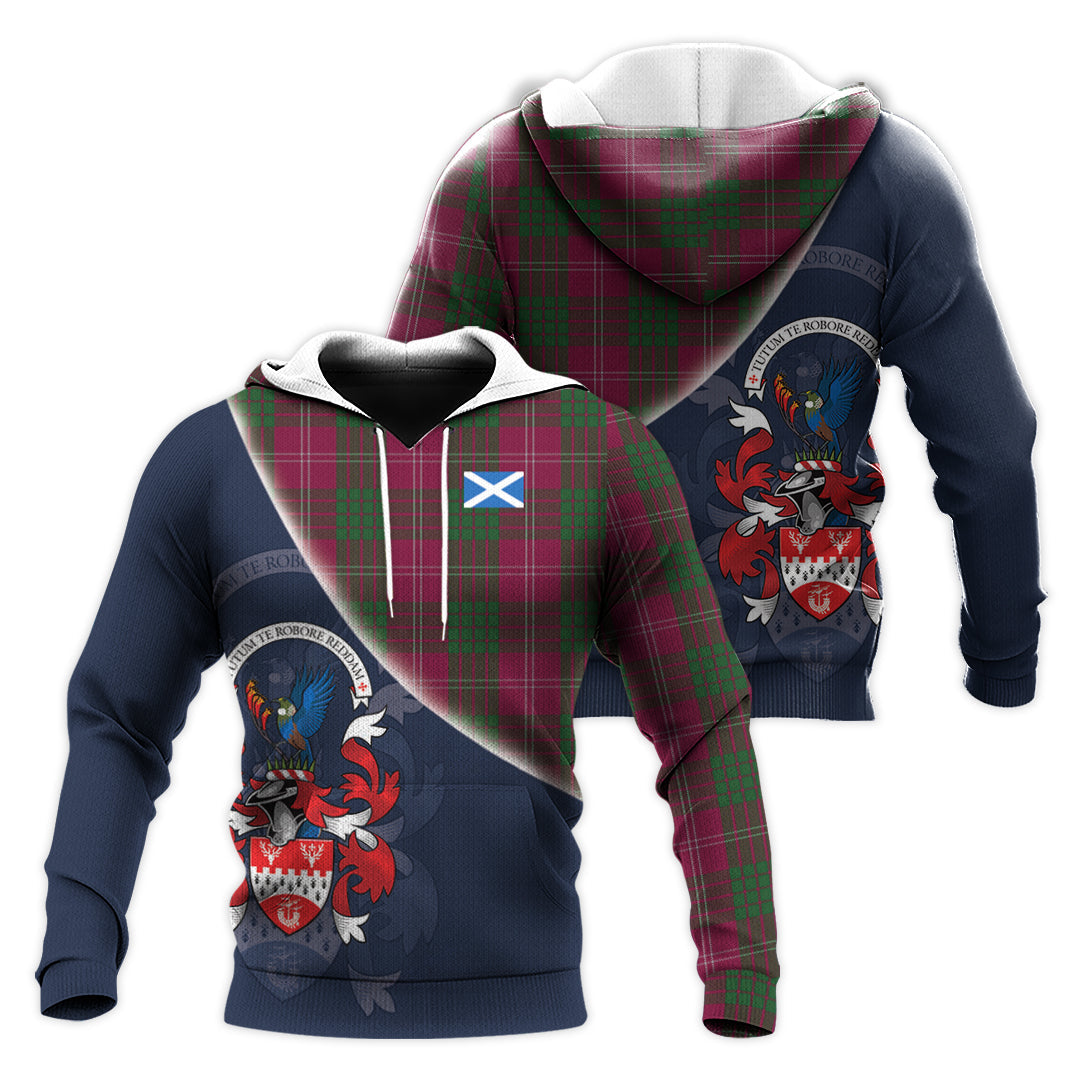 Printivon Crawford Of Newzealand Tartan Scottish Crest Hoodie
