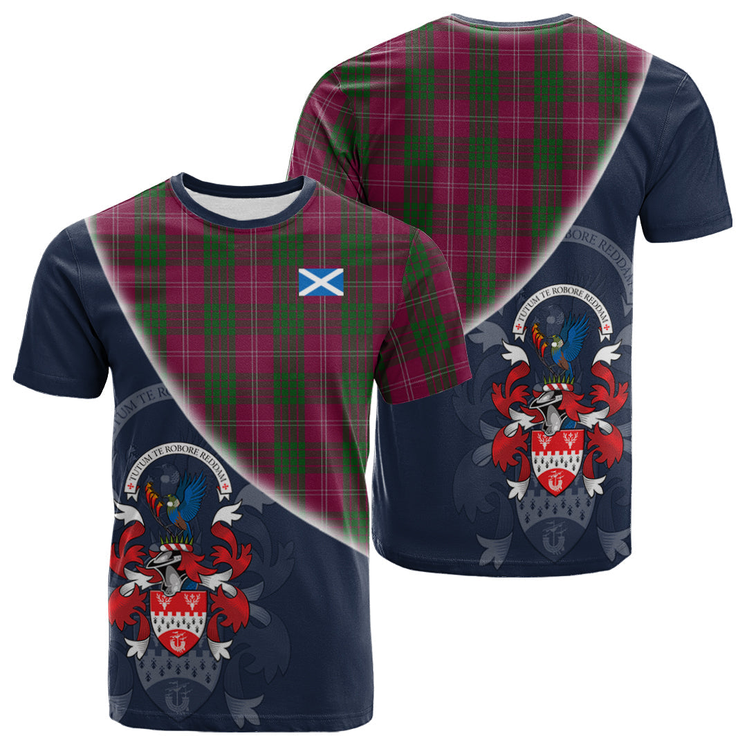 Printivon Crawford of NewZealand Tartan Scottish Crest T Shirt