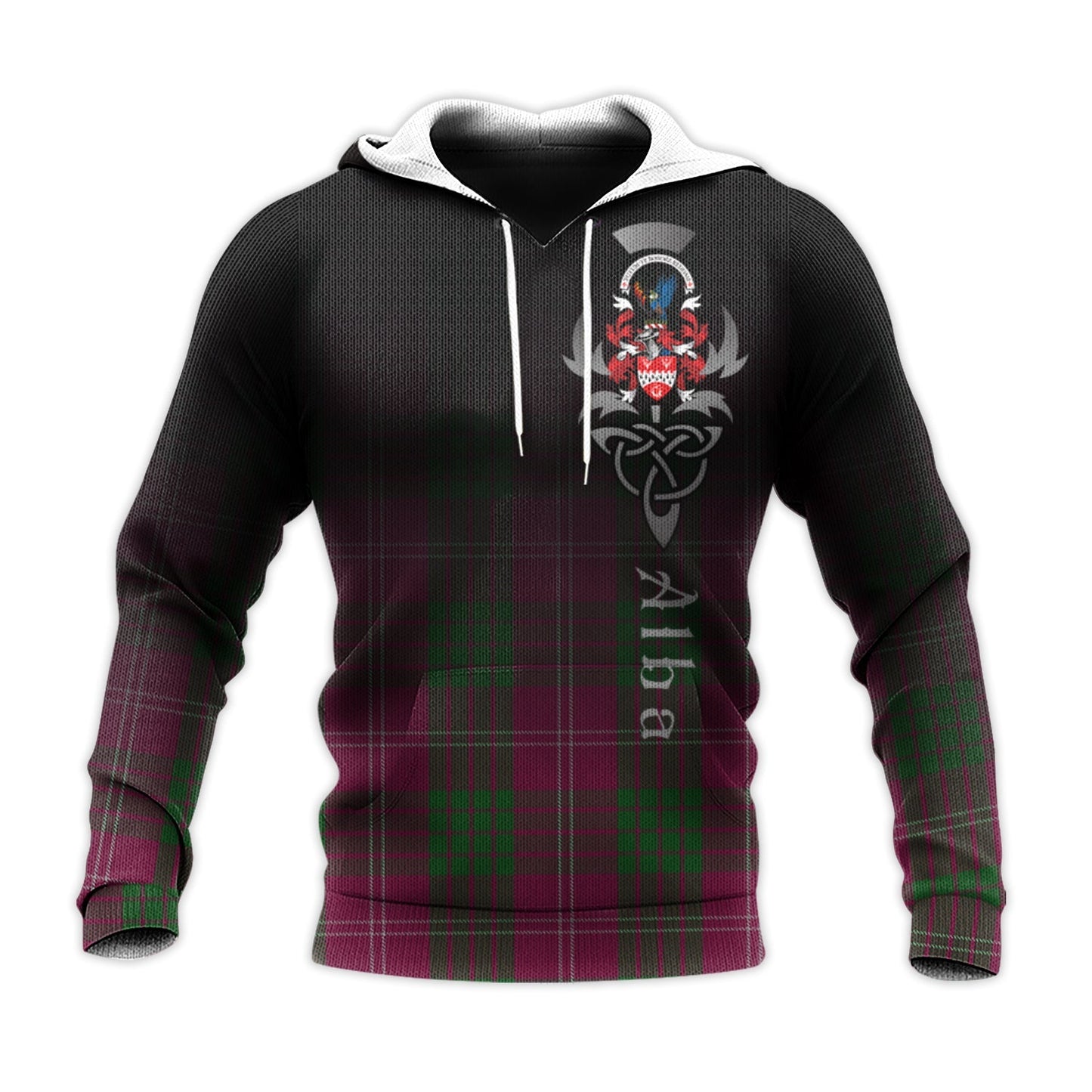 Printivon Crawford Of Newzealand Tartan Crest Alba Celtic Hoodie
