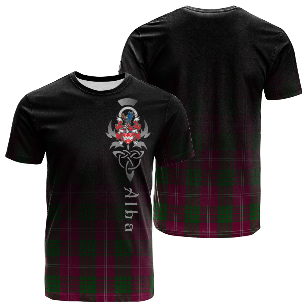 Printivon Crawford of NewZealand Tartan Crest Alba Celtic T Shirt