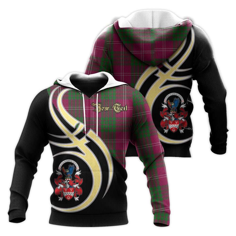 Printivon Crawford Of Newzealand Clan Believe In Me Crest Tartan Knitted Hoodie Custom Your Text