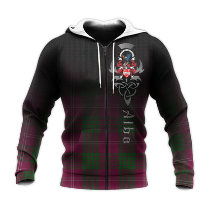 Printivon Crawford Of Newzealand Tartan Crest Alba Celtic Hoodie