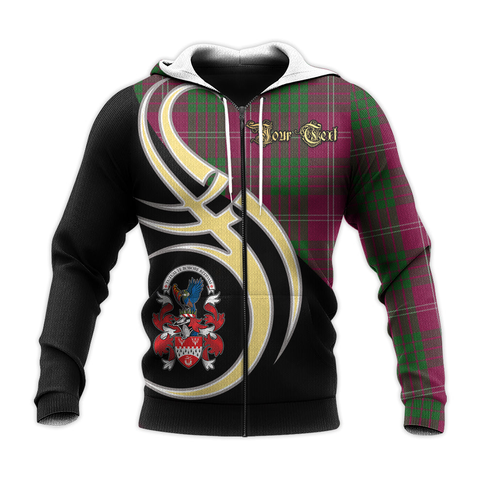 Printivon Crawford Of Newzealand Clan Believe In Me Crest Tartan Knitted Hoodie Custom Your Text