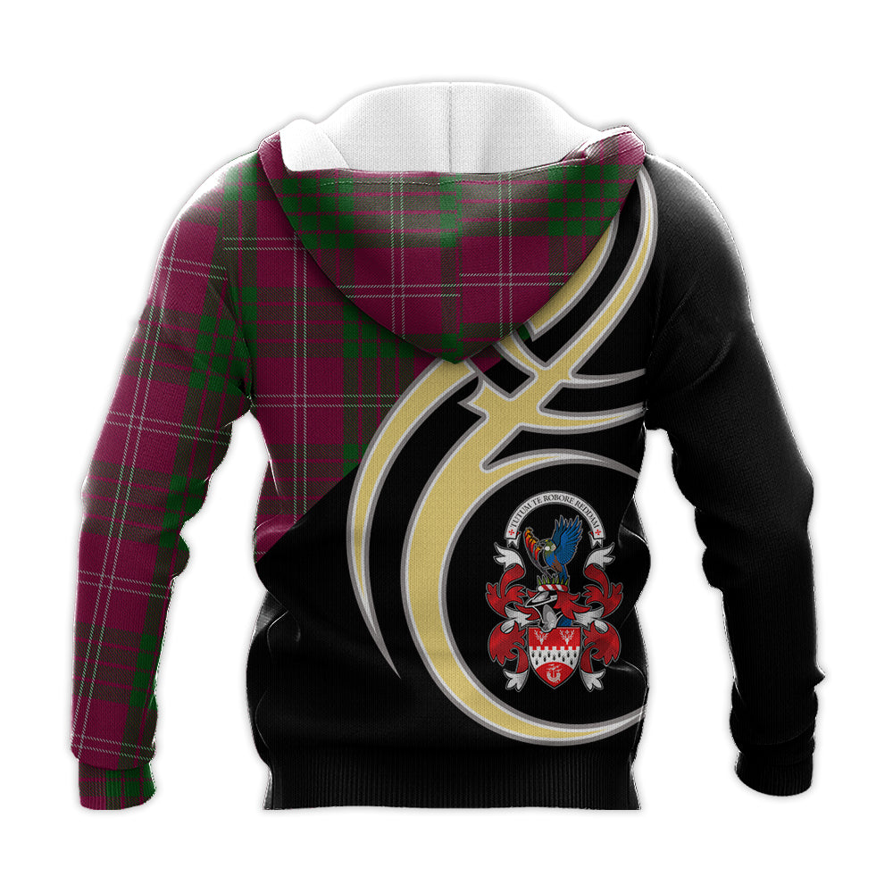 Printivon Crawford Of Newzealand Clan Believe In Me Crest Tartan Knitted Hoodie Custom Your Text