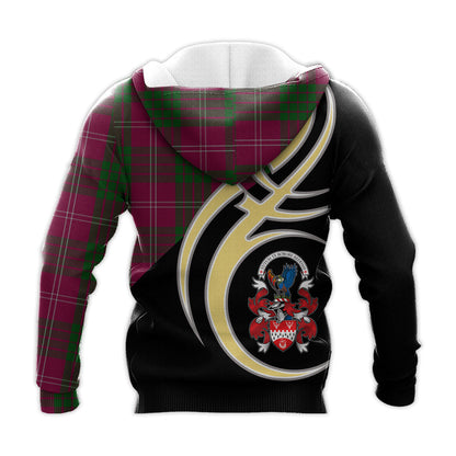 Printivon Crawford Of Newzealand Clan Believe In Me Crest Tartan Knitted Hoodie Custom Your Text