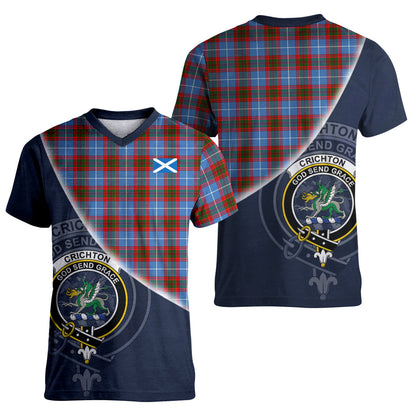 Printivon Crichton Tartan Scottish Crest T Shirt