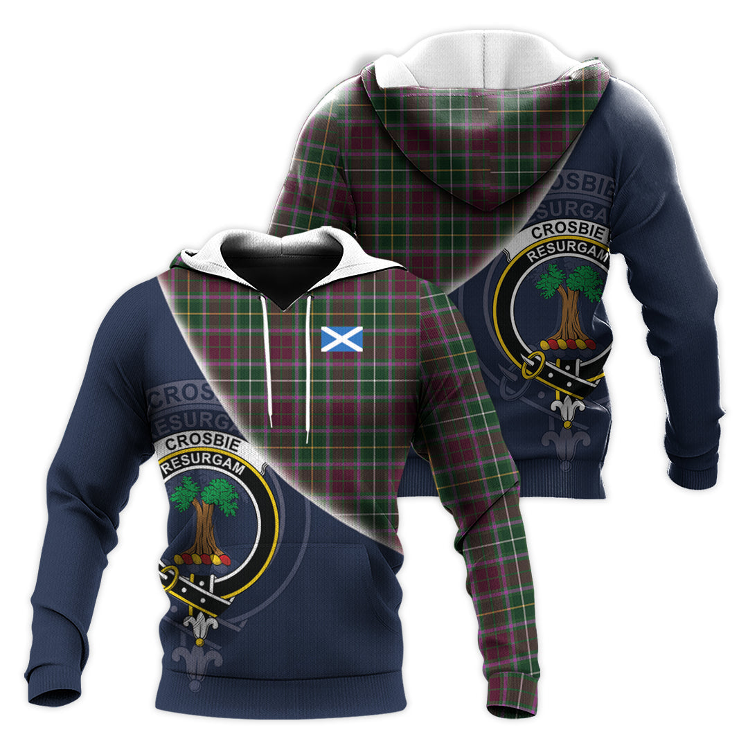 Printivon Crosbie Tartan Scottish Crest Hoodie