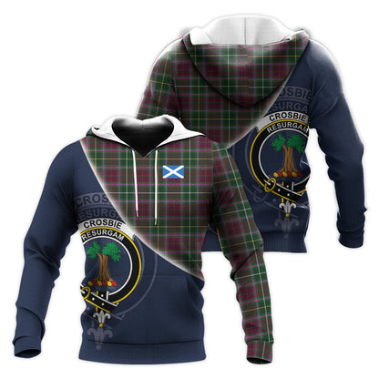 Printivon Crosbie Tartan Scottish Crest Hoodie