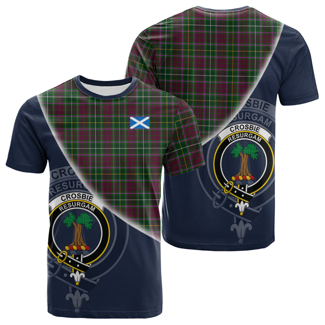 Printivon Crosbie Tartan Scottish Crest T Shirt