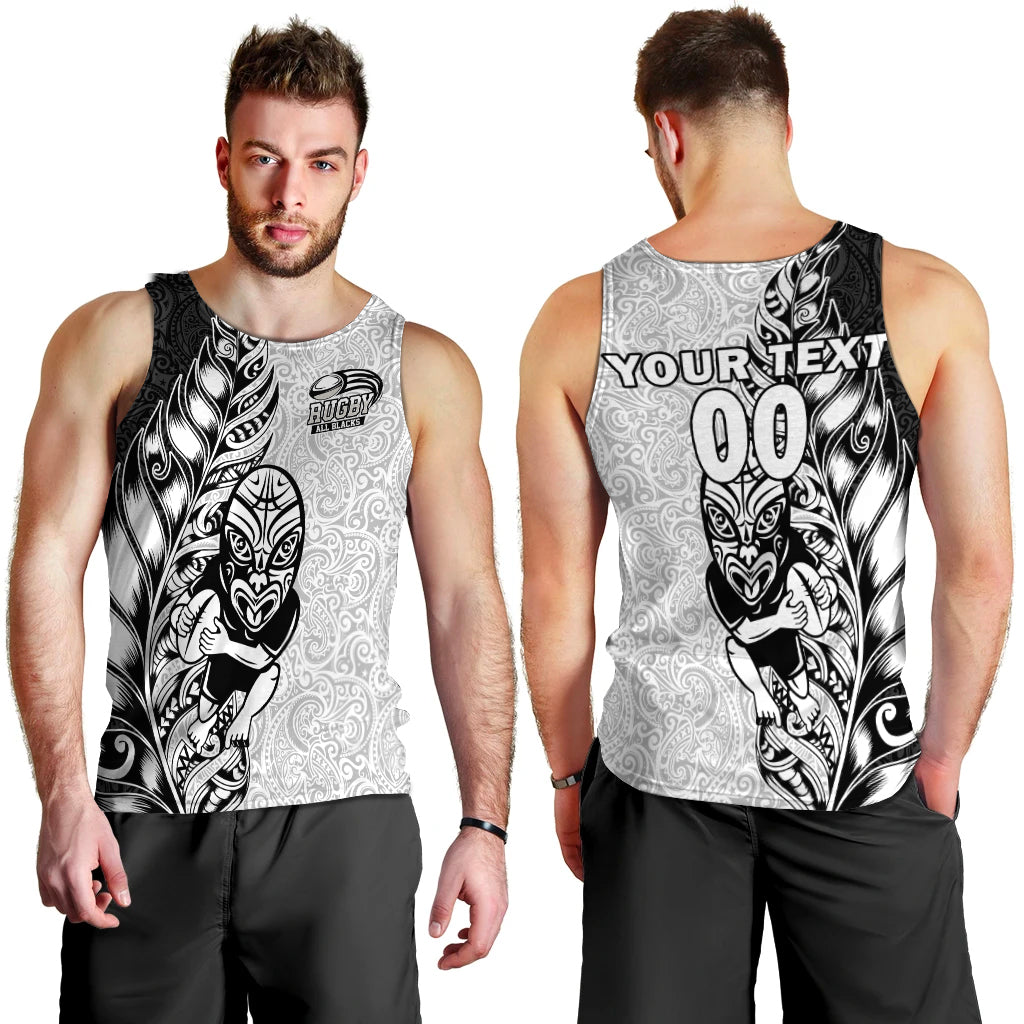 Custom Personalised New Zealand Maori All Black Rugby Men Tank Top
