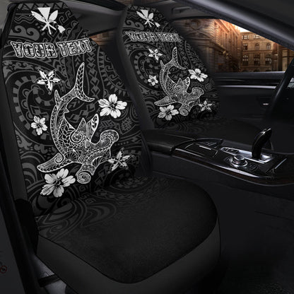 (Custom Personalised) Hawaii Hammerhead Shark Hibiscus Hawaii Pattern Car Seat Covers