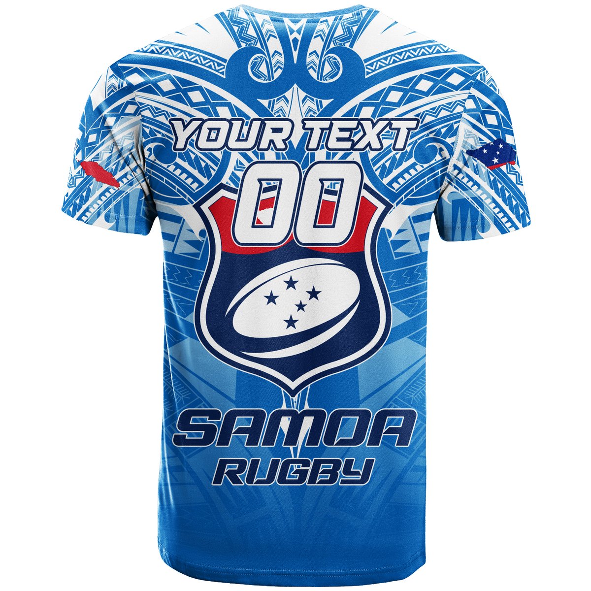 Custom Personalised Samoa Rugby Toa Samoa Blue Style T Shirt -