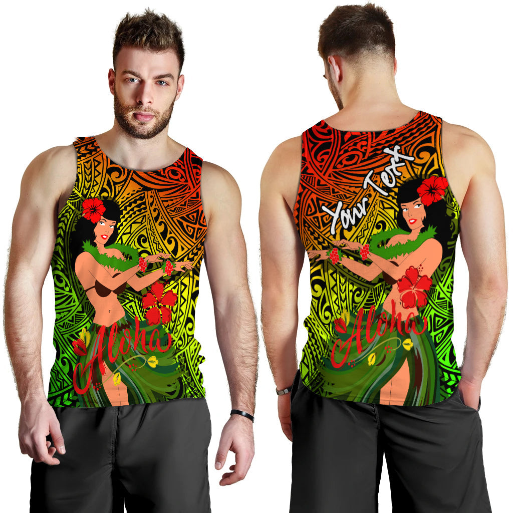 Custom Personalised Hawaii Hula Girl Reggae Men Tank Top
