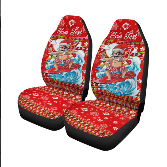 (Custom Personalised) Hawaii Christmas Santas Surf Mele Kalikimaka Car Seat Covers