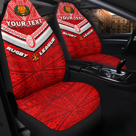 (Custom Personalised) Tonga Rugby Mate Ma'a Tonga Tapa Pattern Car Seat Covers