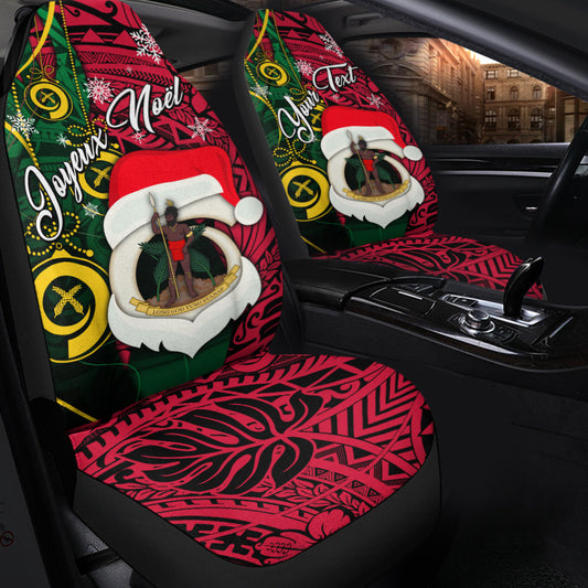 (Custom Personalised) Vanuatu Christmas Joyeux Noël Santas God Yumi Car Seat Covers