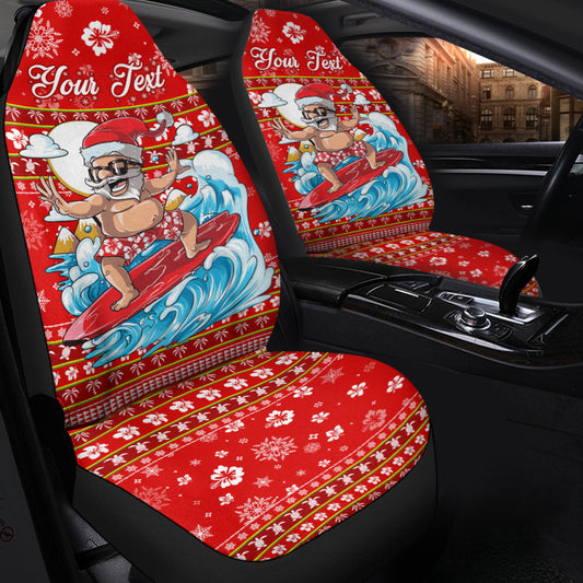 (Custom Personalised) Hawaii Christmas Santas Surf Mele Kalikimaka Car Seat Covers