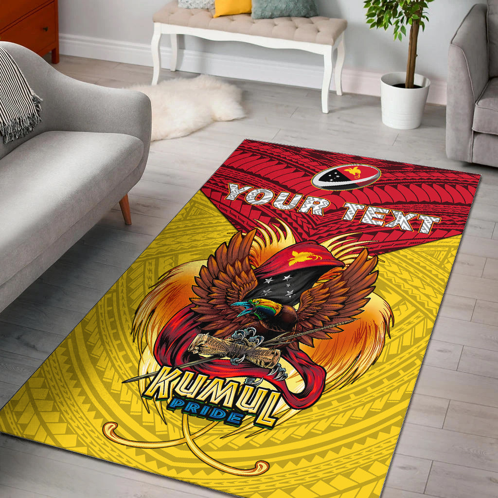 (Custom Personalised) Papua New Guinea Rugby Kumul Pride Area Rug
