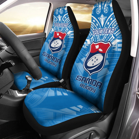 (Custom Personalised) Samoa Rugby Toa Samoa Blue Style Car Seat Covers
