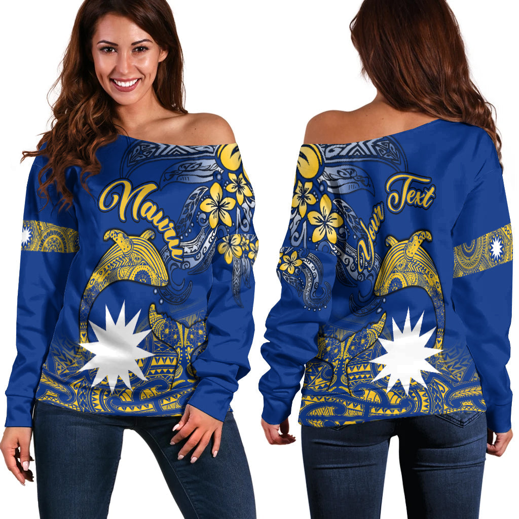(Custom Personalised) Nauru Independence The Way Of Water Women Off Shoulder Sweater