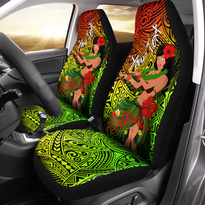 (Custom Personalised) Hawaii Hula Girl Reggae Car Seat Covers