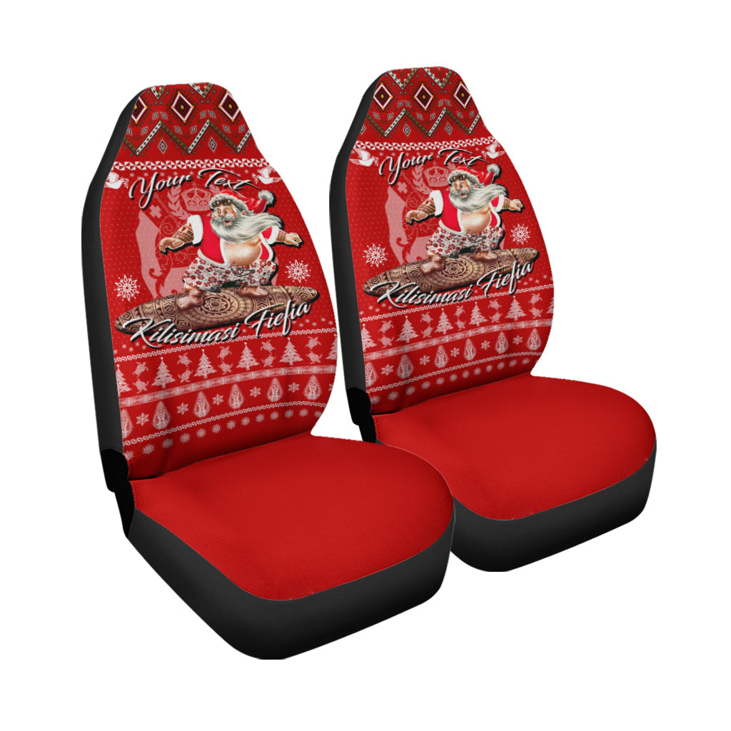 (Custom Personalised) Tonga Christmas Kilisimasi Fiefia Santas Polynesia Car Seat Covers
