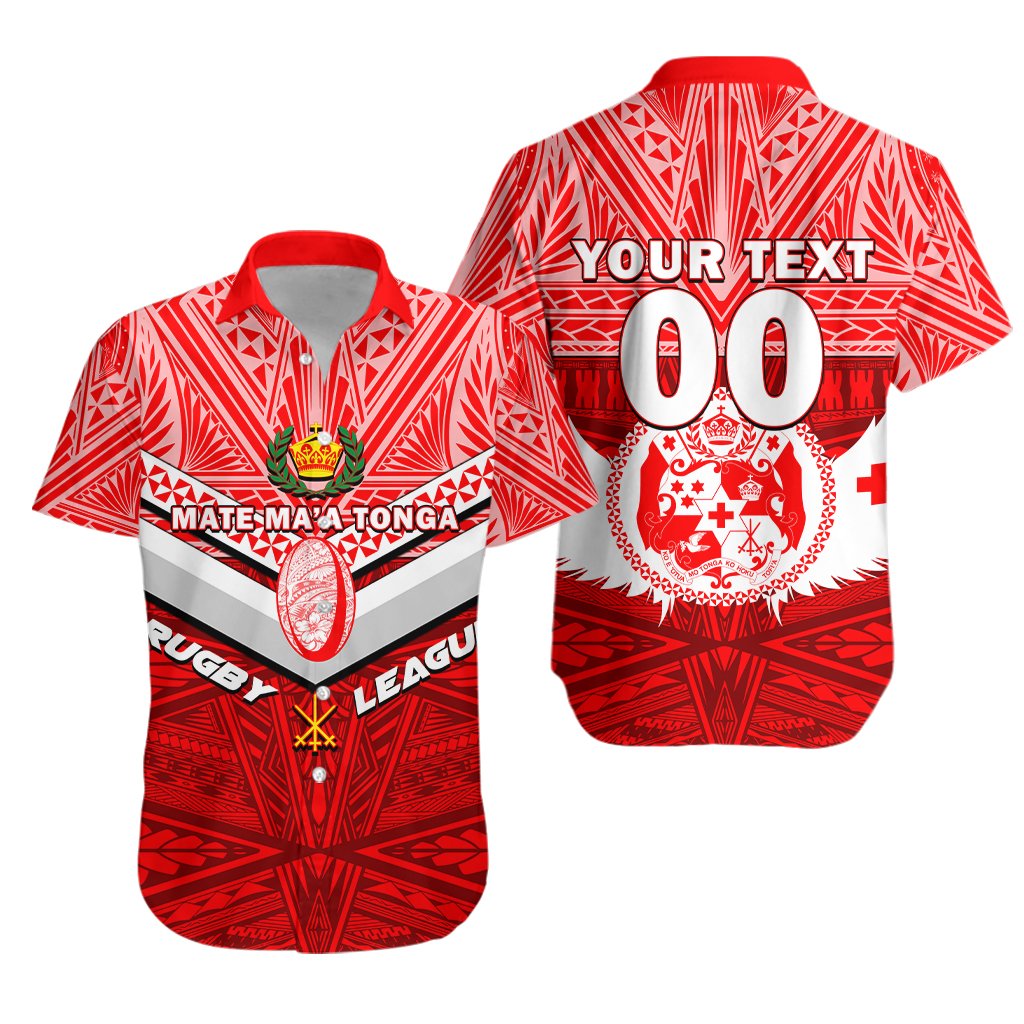 Custom Personalised Tonga Rugby Mate Ma'a Tonga Tapa Pattern Hawaiian Shirt -