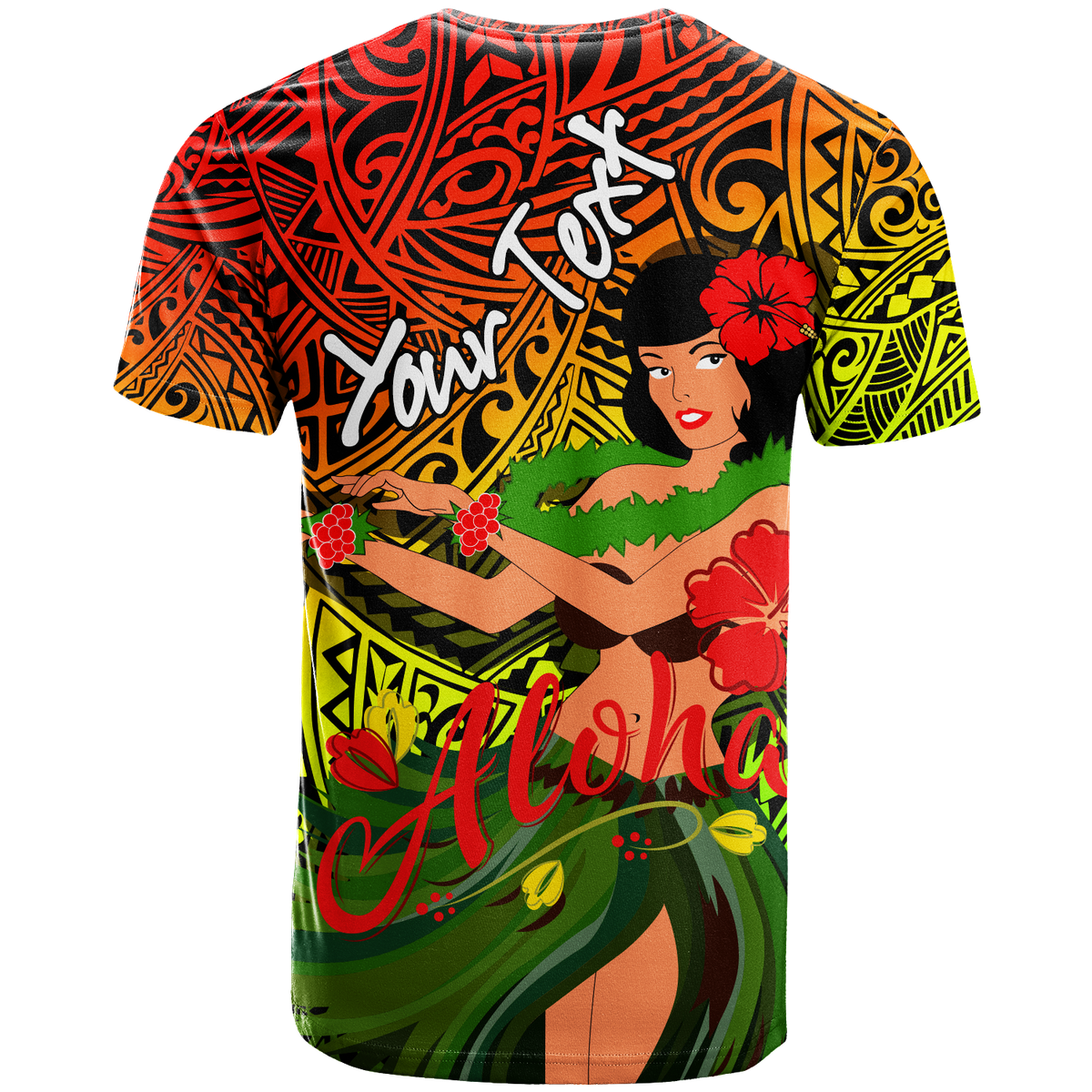 (Custom Personalised) Hawaii Hula Girl Reggae T Shirt