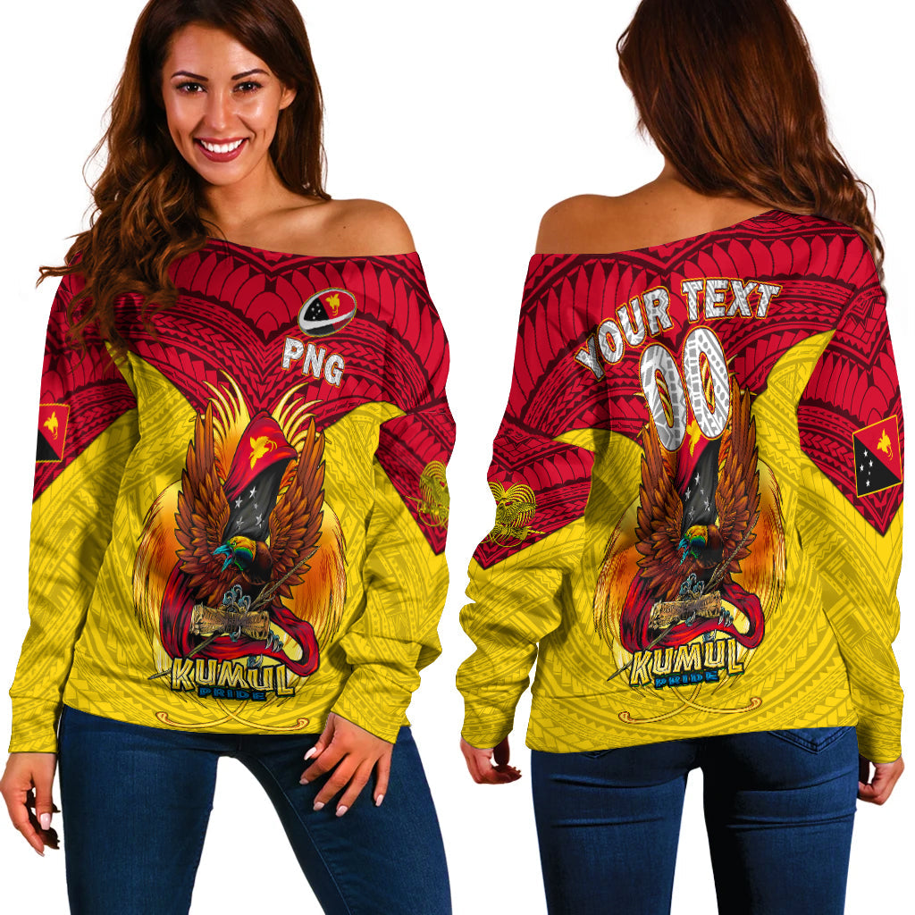 (Custom Personalised) Papua New Guinea Rugby Kumul Pride Women Off Shoulder Sweater