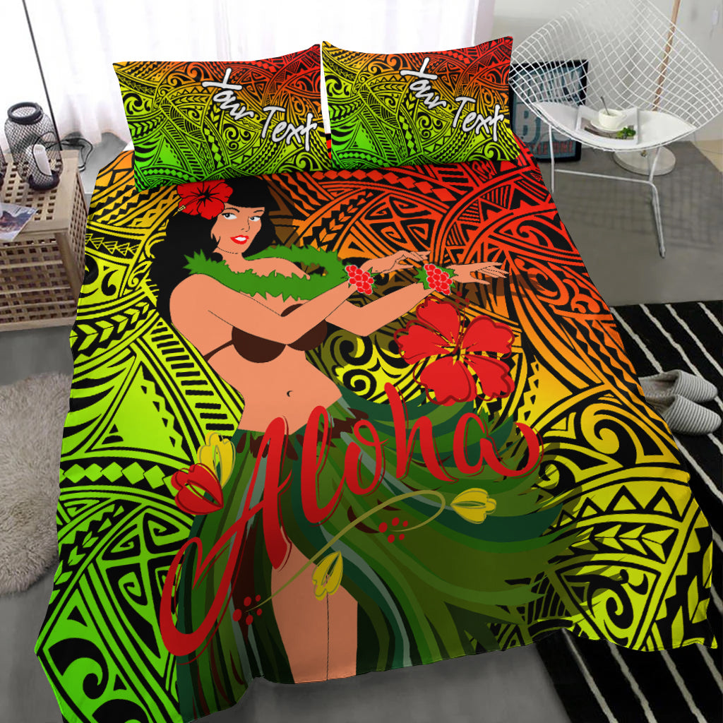 (Custom Personalised) Hawaii Hula Girl Reggae Bedding Set