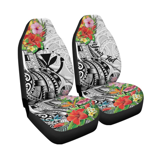 (Custom Personalised) Hawaii Hibiscus Kanaka Polynesia Car Seat Covers