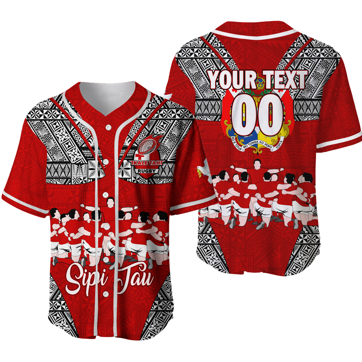 (Custom Personalised) Tonga Rugby Ikale Tahi Sipi Tau Baseball Jersey