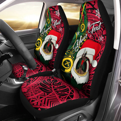 (Custom Personalised) Vanuatu Christmas Joyeux Noël Santas God Yumi Car Seat Covers