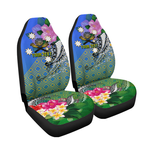 (Custom Personalised) South Sea Islanders Kanakas Hibiscus Polynesia Car Seat Covers