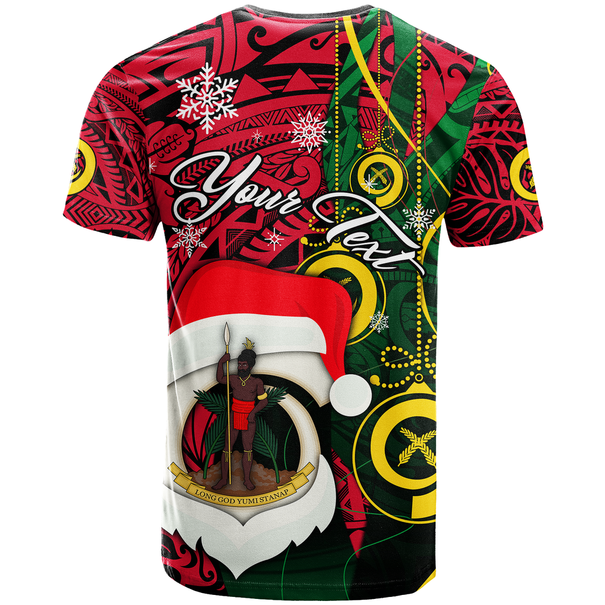 (Custom Personalised) Vanuatu Christmas Joyeux Noël Santas God Yumi T Shirt