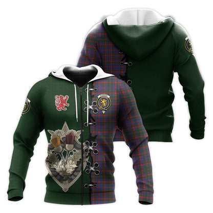 Printivon Cumming Tartan Hoodie Lion Rampant And Celtic Thistle Style