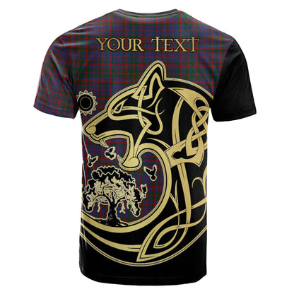Printivon Cumming Crest Celtic Wolf Tartan T Shirt Custom Your Text