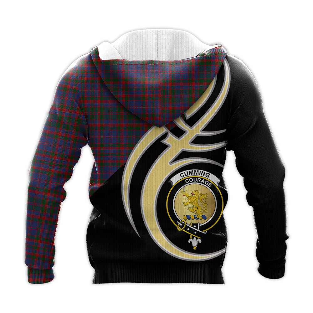 Printivon Cumming Clan Believe In Me Crest Tartan Knitted Hoodie Custom Your Text