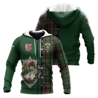 Printivon Cumming Hunting Tartan Hoodie Lion Rampant And Celtic Thistle Style