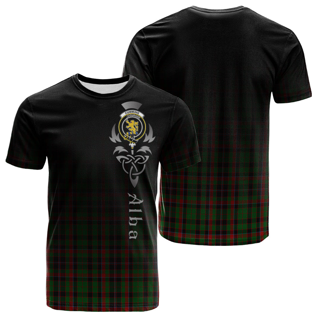 Printivon Cumming Hunting Tartan Crest Alba Celtic T Shirt